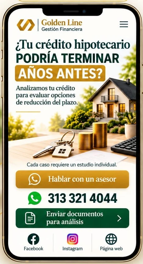 Vista del diseño de la aplicación Golden Line Gestión Financiera